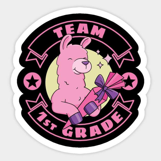 Team 1st Grade Llama Sticker by ninarts